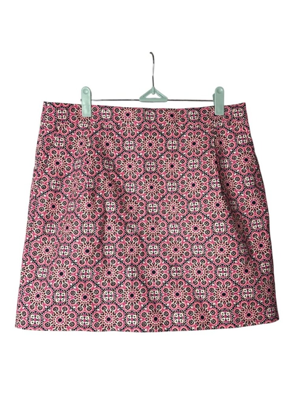 J.Crew Factory Printed Basketweave Mini Skirt 10 Coral Shell Multicolor Lined
